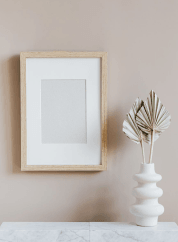 Framed artwork with vase
